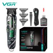триммер vgr v-260 green, 3 насадки, 2000mah, 9000 rpm, led display, оптом, купить