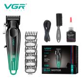аккумуляторная машинка для стрижки (clipper) vgr v-662 green, 7000 rpm, 6 насадок, led display, оптом, купить