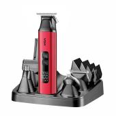 набор для стрижки vgr 6 в 1 v-117 red, 14 насадок, led display, оптом, купить