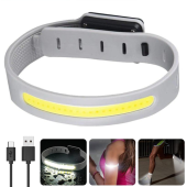 светодиодный led браслет безопасности  yd2307-cob(white+red), waterproof, li-ion аккумулятор., зу type-c, оптом, купить