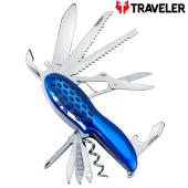 многофункциональный нож traveler с 11 инструментами k-5011-gsc black/blue, оптом, купить