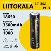 аккумулятор 18650, liitokala 35a-pcb, 3500mah, с защитой, оригинал, оптом, купить
