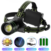 фонарь налобный td-xi-tg-60w, motion sensor, 3x18650, power bank, зу type-c, zoom, box, оптом, купить