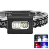 фонарь налобный 505-xpe+8smd(white+red+blue), li-ion аккумулятор, зу type-c, клипса на магните, оптом, купить