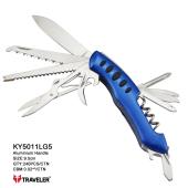 складной туристический нож traveler 12 в 1, 9.5см 5011lg5 black/blue/red, оптом, купить