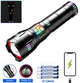 фонарь night vision fluorescence kezu g02/ak177d-white laser led pm60-tg, 8x18650 3.7v, power bank, зу type-c, zoom, оптом, купить