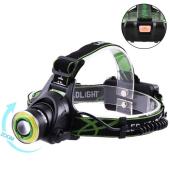 фонарь налобный t106-t6+cob, 2x18650, signal light, zoom, зу microusb, box, оптом, купить