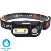 фонарь налобный 1804a-xpe+cob, motion sensor, 1x18650, зу type-c, оптом, купить