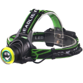 фонарь налобный t106-t6+cob, 2x18650, signal light, zoom, зу microusb, box, оптом, купить