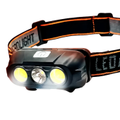фонарь налобный kx-215-led+2cob, 1x18650, зу type-c, box, оптом, купить