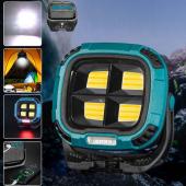 фонарь кемпинг w894-1-4cob(white+yellow)+5smd(red), power bank, 2x18650, зу type-c, магнит, крюк, оптом, купить