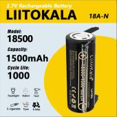 аккумулятор 18500, liitokala lii-18a-n, 1500mah, с контактами под пайку, оригинал, оптом, купить