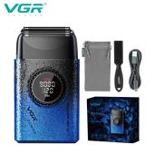 электробритва vgr v-377 blue шейвер, двойное лезвие, регулировка мощности 7000-9000 rpm, led display, оптом, купить