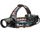 фонарь налобный night vision fluorescence bl-t207-tg, 2x18650, 1 режим, зу type-c, zoom, оптом, купить