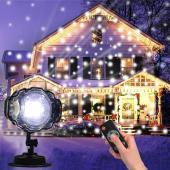 светодиодный лазерный проектор star shower snow 809-white, дом+улица, 2 кронштейна, waterproof, оптом, купить