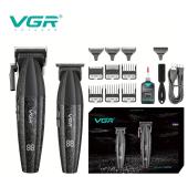 комплект vgr 2 в 1 v-640 s2 black аккумуляторная машинка для стрижки (clipper) и триммер, оптом, купить