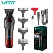 триммер vgr v-998 red, 4 насадки, led display, оптом, купить