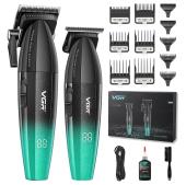 комплект vgr 2 в 1 v-640 s2 green аккумуляторная машинка для стрижки (clipper) и триммер, оптом, купить