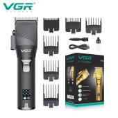 аккумуляторная машинка для стрижки (clipper) vgr v-280 black, 6 насадок, led display, оптом, купить
