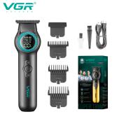 триммер vgr v-990 green, 3 насадки, керамическое лезвие, turbo режим, регулировка мощности 7000-8000 rpm, led light, led display, оптом, купить