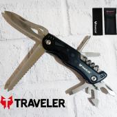 тактический нож traveler (10 в 1) мультитул 11см ms-002-g black/blue, оптом, купить