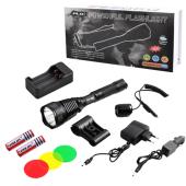 фонарь police q2800-t6, под ружье, вынос.кнопка, 2х18650, 3 фильтра, зу 220v/12v, box, оптом, купить