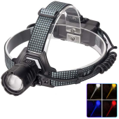 фонарь налобный 8505 white laser led pm10-4tg (white+yellow+blue+red), 2x18650, зу type-c, zoom, box, оптом, купить