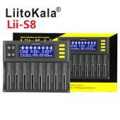 зарядное устройство liitokala lii-s8, 8х -aa, aaa, 18650, 26650, 21700 li-ion, lifepo4, ni-mh оригинал, оптом, купить