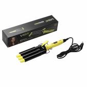 плойка тройная vgr v-595 yellow, 5 режимов работы, керамическое покрытие, led display, 100 вт, оптом, купить