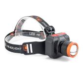 фонарь налобный 622-tg 15w, li-ion аккумулятор 6000 mah, зу type-c, желтый фильтр, zoom, box, оптом, купить