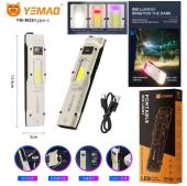 фонарь yemao ym-m28 2xpl+cob(white+red)+uv, li-ion аккумулятор, зу type-c, клипса, оптом, купить