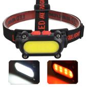 фонарь налобный bl-209-cob (white+red), li-ion аккум., waterproof, зу type-c, оптом, купить