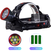 фонарь налобный ct021 6+1 ultra led, 3x18650, power bank, зу type-c, оптом, купить