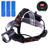 фонарь налобный xq-219-hp50, power bank, 3x18650, signal light, индикация заряда, zoom, зу microusb, box, оптом, купить