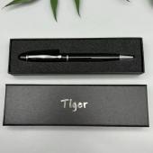 подарочная ручка tiger в футляре (черно-серебристая) 262, оптом, купить