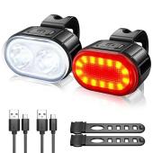 велокомплект zh-078-2led фонарь + stop-14smd, waterproof, li-ion аккум., зу type-c, оптом, купить
