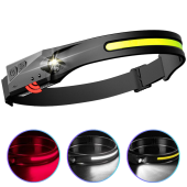 фонарь налобный bl-w689-1/5808а-lm+cob(white+red), motion sensor, li-ion аккум., зу type-c, box, оптом, купить