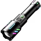 фонарь night vision fluorescence 1143-white laser led pm10-tg, 1x18650, power bank, зу type-c, zoom, оптом, купить
