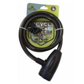 замок велосипедный kihuu lock 187, 10*100 тросовый, 2 ключа, оптом, купить