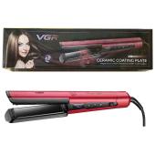выпрямитель для волос vgr v-550 red, 100-230°c, керамическое покрытие, 70 w, led display, оптом, купить