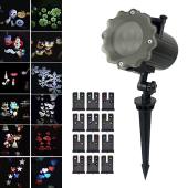 светодиодный лазерный проектор 668 для улицы, +12 вкладышей с картинками, waterproof, оптом, купить