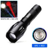 фонарь r5-2xpe(white+red), 1х18650/3xaaa, зу usb, zoom, box, оптом, купить
