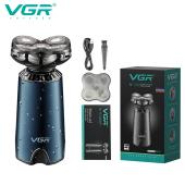 электробритва vgr v-397 blue для мужчин, роторная для влажного и сухого бритья, ipx5, оптом, купить