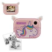 Изображения для Детский фотоаппарат мгновенной печати YT008, PINK UNICORN с поддержкой microSD card, 3Y+