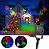 светодиодный лазерный проектор 326-2, 12 изображений,  дом+улица, 2 кронштейна, waterproof, оптом, купить