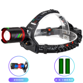 фонарь налобный night vision fluorescence ct012-2r-tg, 2x18650, зу type-c, zoom, box, оптом, купить