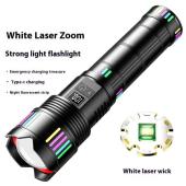 фонарь night vision fluorescence c203 white laser led gt-50w, 8x18650, power bank, зу type-c, zoom, оптом, купить