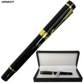 шариковая ручка в подарочном футляре, черная с золотыми вставками honest 5528, оптом, купить