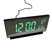 часы сетевые vst-897y-4 зеленые, температура, usb, оптом, купить