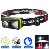 фонарь налобный w-18-xpg+6smd(white+red), motion sensor, 1x14500, зу type-c, оптом, купить
